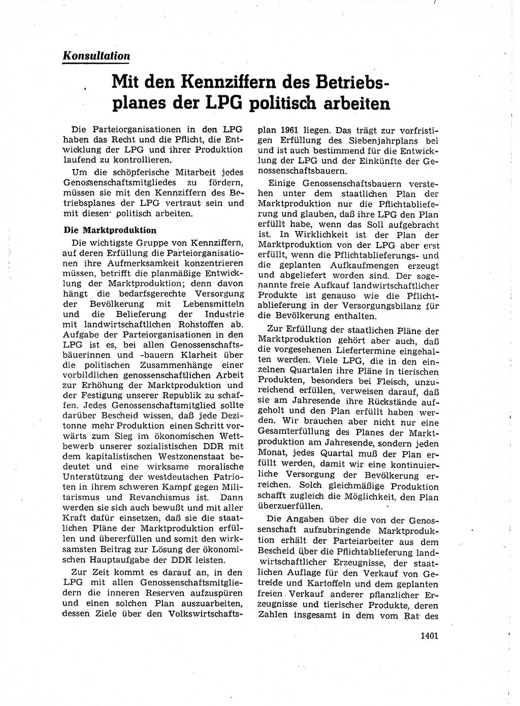 Neuer Weg (NW), Organ des Zentralkomitees (ZK) der SED (Sozialistische Einheitspartei Deutschlands) für Fragen des Parteilebens, 15. Jahrgang [Deutsche Demokratische Republik (DDR)] 1960, Seite 1401 (NW ZK SED DDR 1960, S. 1401)