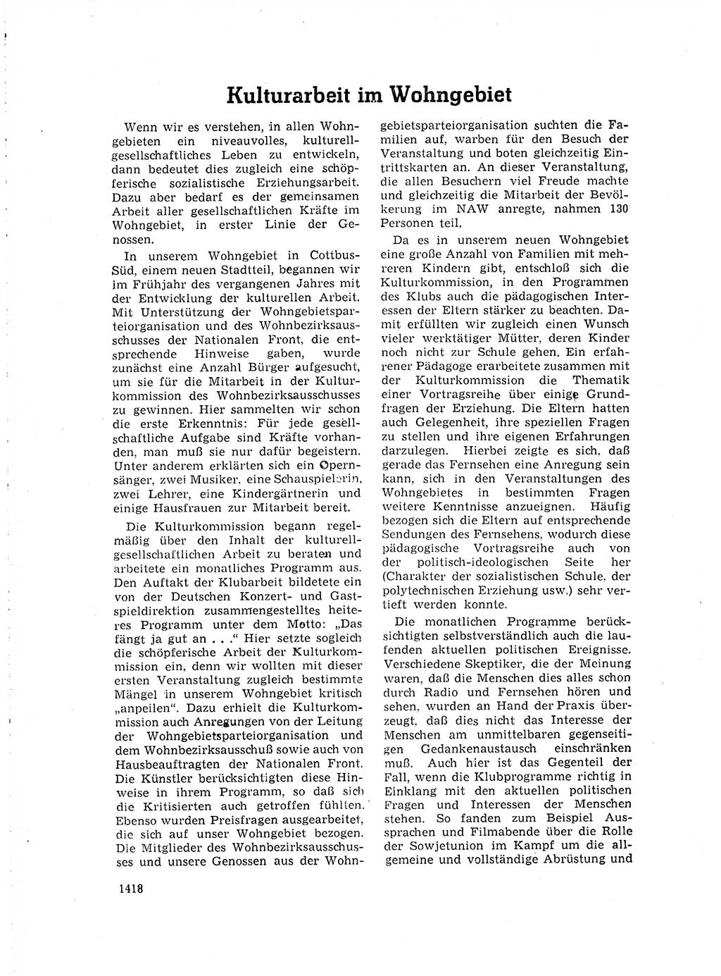 Neuer Weg (NW), Organ des Zentralkomitees (ZK) der SED (Sozialistische Einheitspartei Deutschlands) für Fragen des Parteilebens, 15. Jahrgang [Deutsche Demokratische Republik (DDR)] 1960, Seite 1418 (NW ZK SED DDR 1960, S. 1418)