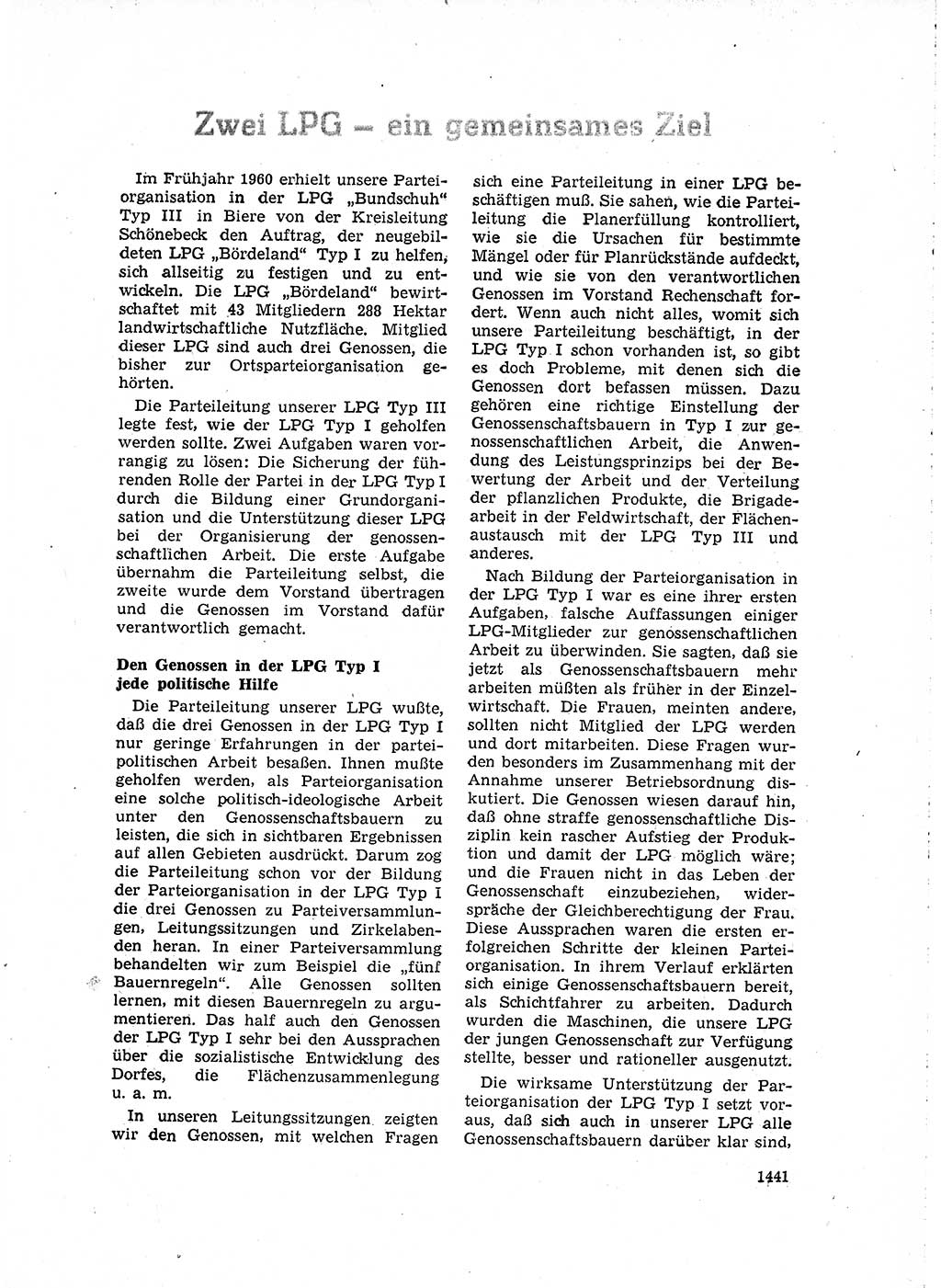 Neuer Weg (NW), Organ des Zentralkomitees (ZK) der SED (Sozialistische Einheitspartei Deutschlands) für Fragen des Parteilebens, 15. Jahrgang [Deutsche Demokratische Republik (DDR)] 1960, Seite 1441 (NW ZK SED DDR 1960, S. 1441)