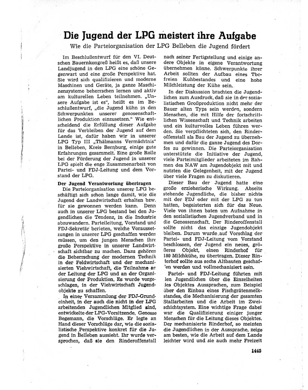 Neuer Weg (NW), Organ des Zentralkomitees (ZK) der SED (Sozialistische Einheitspartei Deutschlands) für Fragen des Parteilebens, 15. Jahrgang [Deutsche Demokratische Republik (DDR)] 1960, Seite 1445 (NW ZK SED DDR 1960, S. 1445)