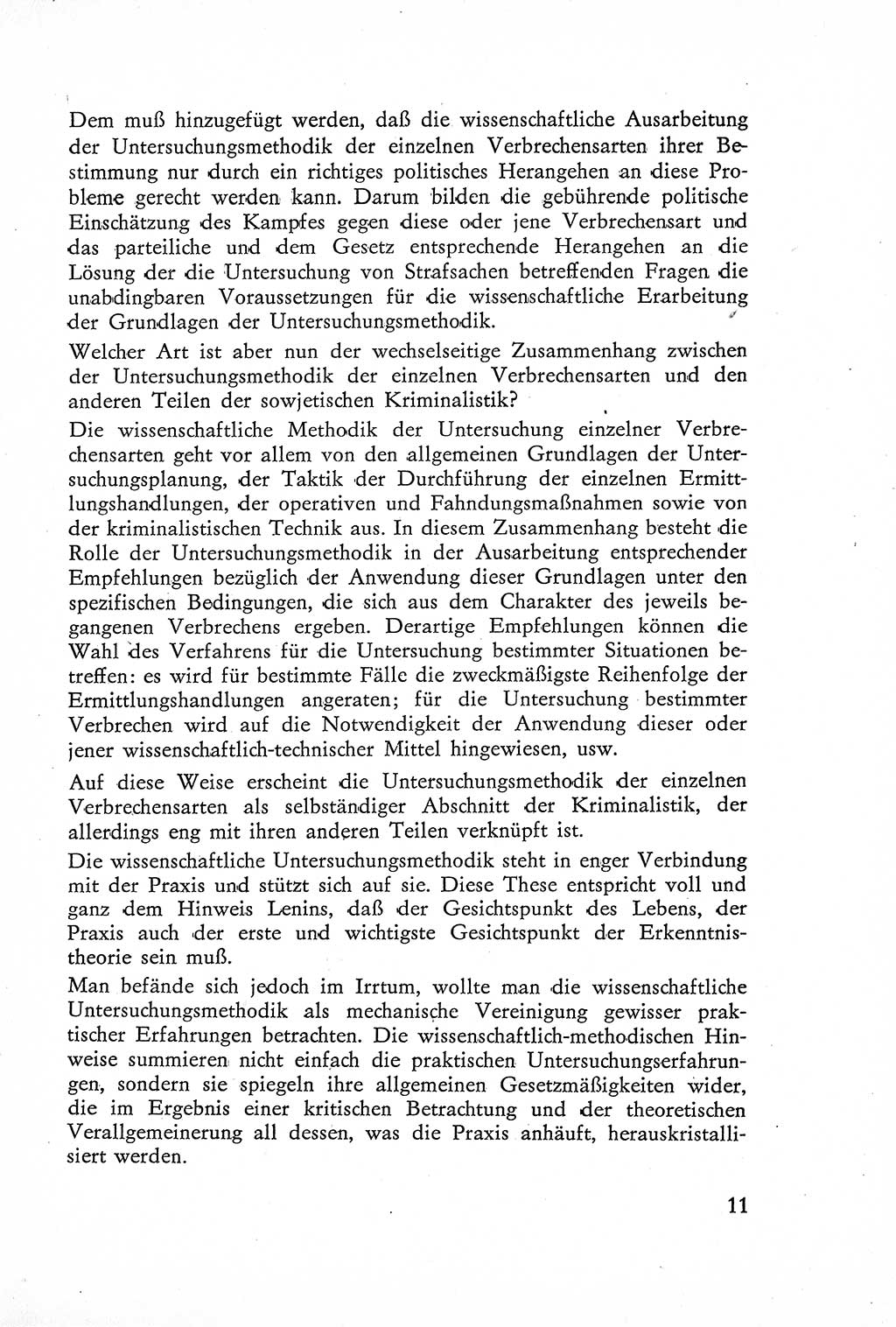 Die Untersuchung einzelner Verbrechensarten [Deutsche Demokratische Republik (DDR)] 1960, Seite 11 (Unters. Verbr.-Art. DDR 1960, S. 11)