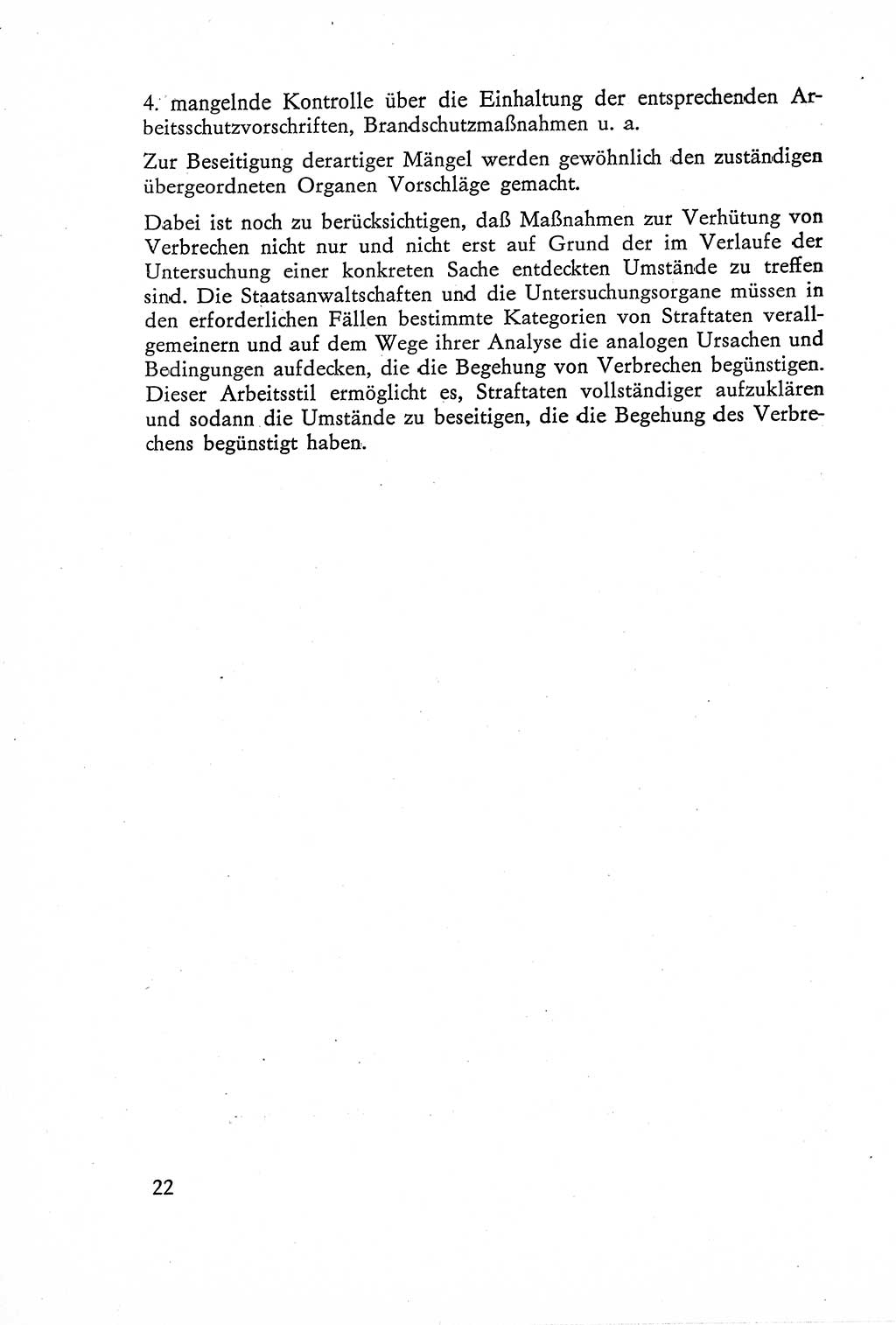 Die Untersuchung einzelner Verbrechensarten [Deutsche Demokratische Republik (DDR)] 1960, Seite 22 (Unters. Verbr.-Art. DDR 1960, S. 22)