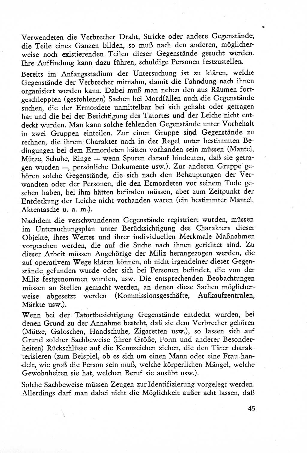 Die Untersuchung einzelner Verbrechensarten [Deutsche Demokratische Republik (DDR)] 1960, Seite 45 (Unters. Verbr.-Art. DDR 1960, S. 45)