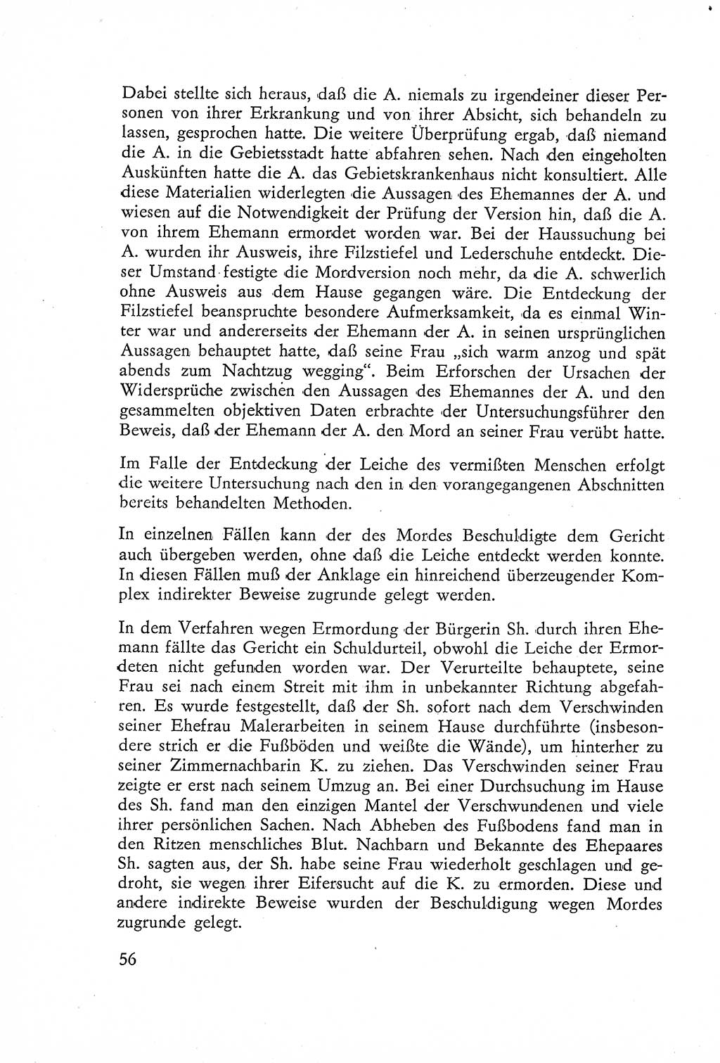 Die Untersuchung einzelner Verbrechensarten [Deutsche Demokratische Republik (DDR)] 1960, Seite 56 (Unters. Verbr.-Art. DDR 1960, S. 56)