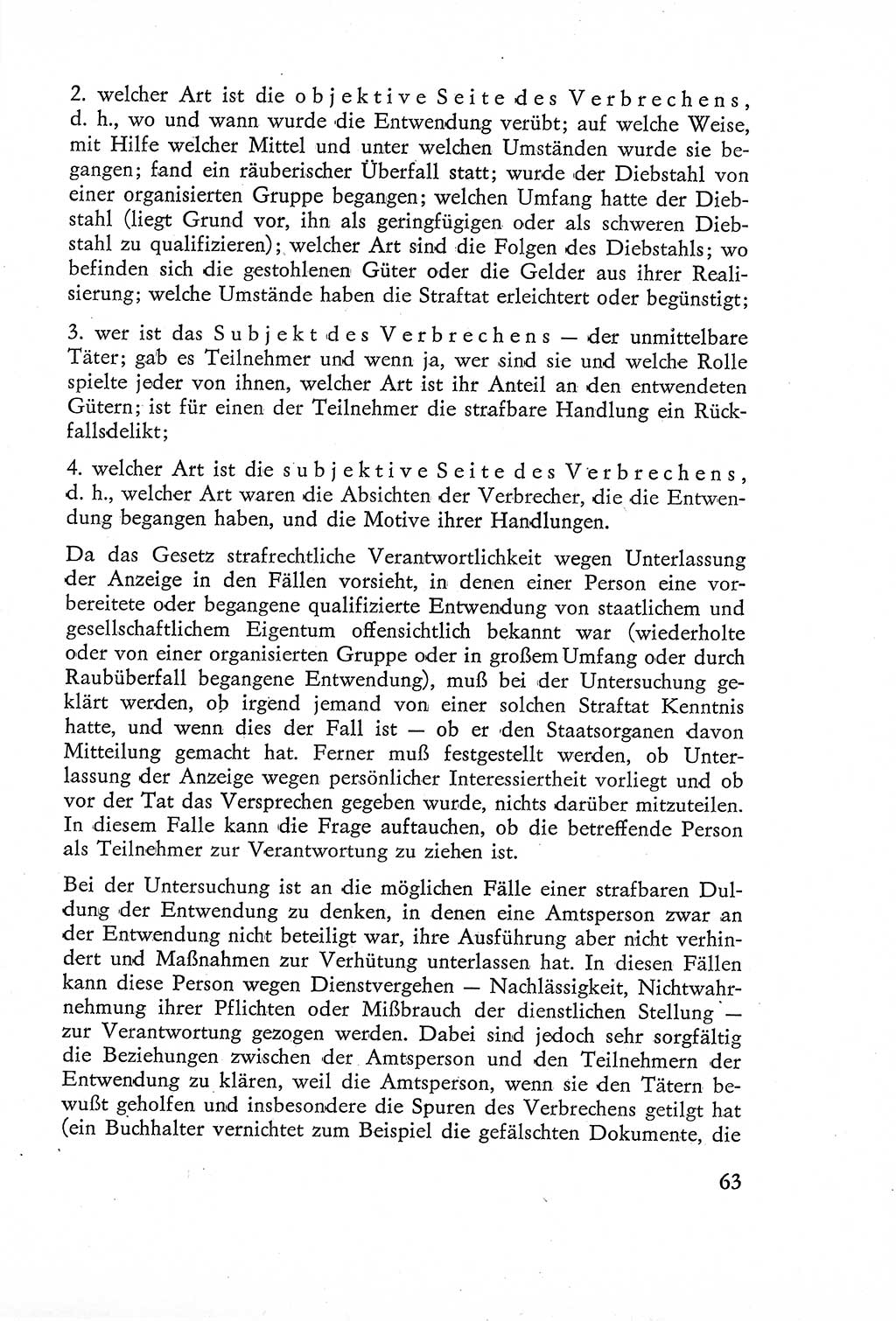 Die Untersuchung einzelner Verbrechensarten [Deutsche Demokratische Republik (DDR)] 1960, Seite 63 (Unters. Verbr.-Art. DDR 1960, S. 63)
