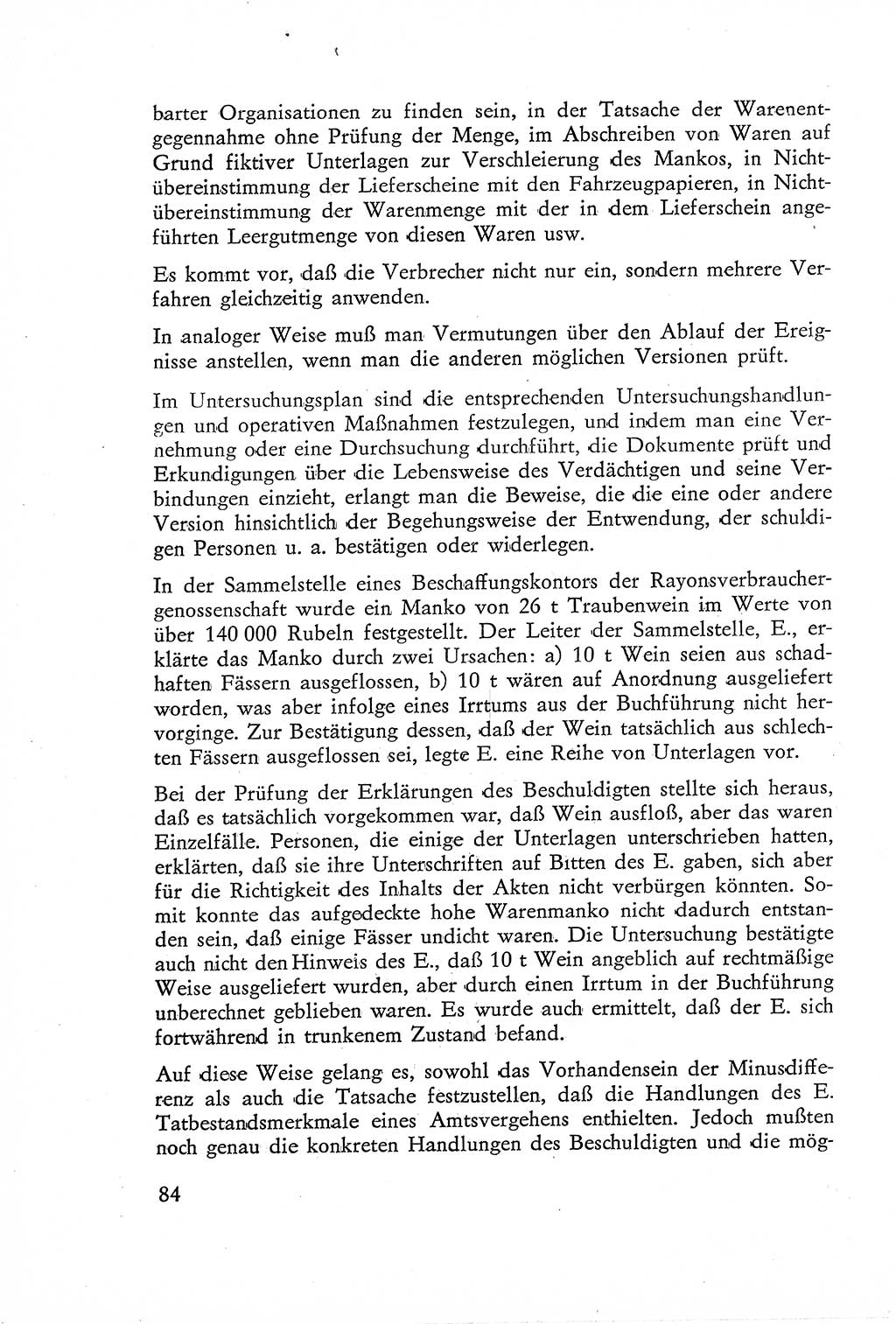 Die Untersuchung einzelner Verbrechensarten [Deutsche Demokratische Republik (DDR)] 1960, Seite 84 (Unters. Verbr.-Art. DDR 1960, S. 84)