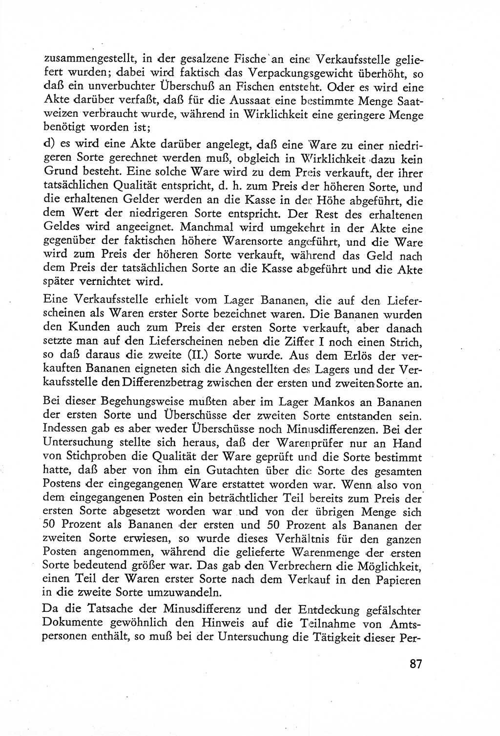 Die Untersuchung einzelner Verbrechensarten [Deutsche Demokratische Republik (DDR)] 1960, Seite 87 (Unters. Verbr.-Art. DDR 1960, S. 87)