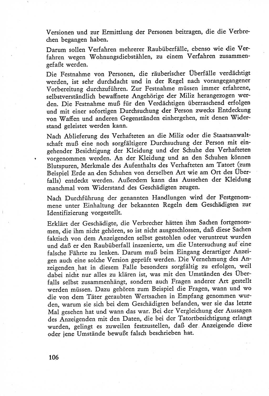 Die Untersuchung einzelner Verbrechensarten [Deutsche Demokratische Republik (DDR)] 1960, Seite 106 (Unters. Verbr.-Art. DDR 1960, S. 106)