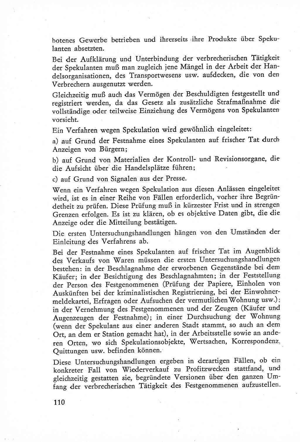 Die Untersuchung einzelner Verbrechensarten [Deutsche Demokratische Republik (DDR)] 1960, Seite 110 (Unters. Verbr.-Art. DDR 1960, S. 110)