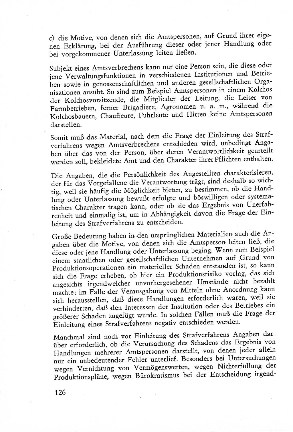 Die Untersuchung einzelner Verbrechensarten [Deutsche Demokratische Republik (DDR)] 1960, Seite 126 (Unters. Verbr.-Art. DDR 1960, S. 126)