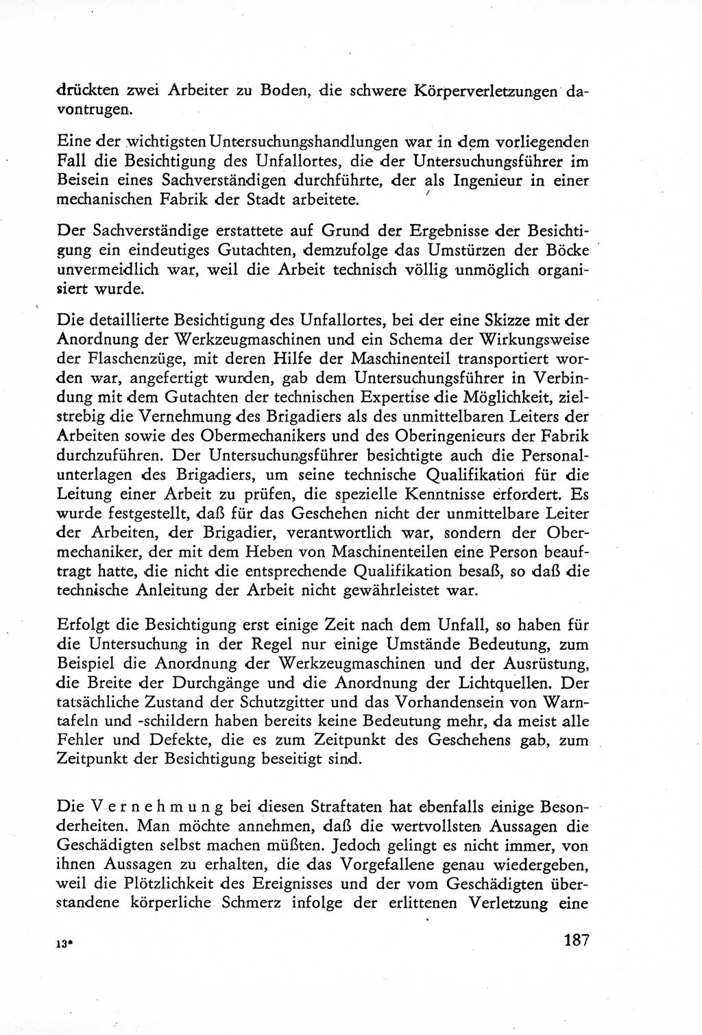 Die Untersuchung einzelner Verbrechensarten [Deutsche Demokratische Republik (DDR)] 1960, Seite 187 (Unters. Verbr.-Art. DDR 1960, S. 187)