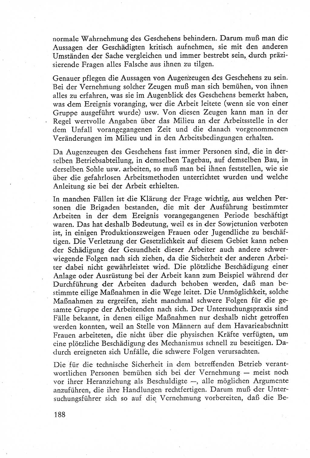 Die Untersuchung einzelner Verbrechensarten [Deutsche Demokratische Republik (DDR)] 1960, Seite 188 (Unters. Verbr.-Art. DDR 1960, S. 188)