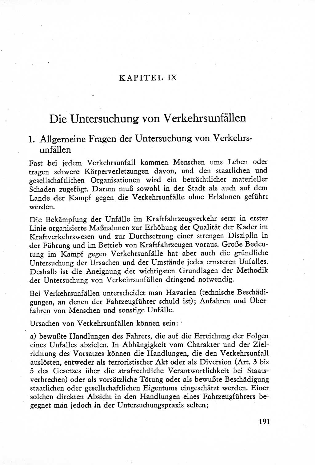 Die Untersuchung einzelner Verbrechensarten [Deutsche Demokratische Republik (DDR)] 1960, Seite 191 (Unters. Verbr.-Art. DDR 1960, S. 191)