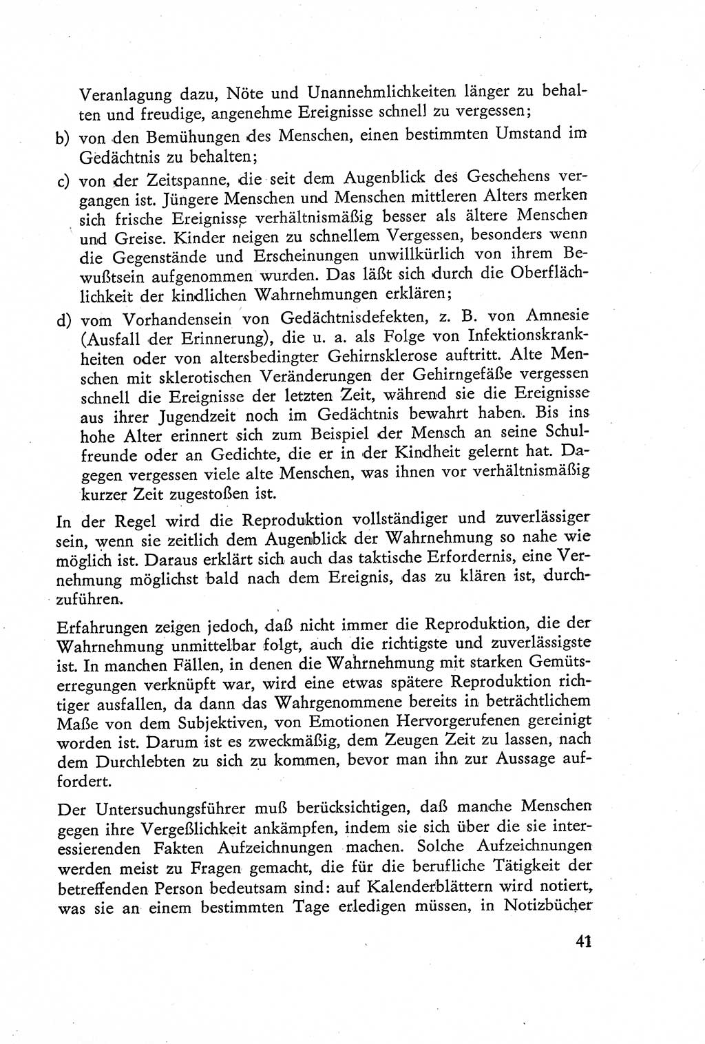 Die Vernehmung [Deutsche Demokratische Republik (DDR)] 1960, Seite 41 (Vern. DDR 1960, S. 41)