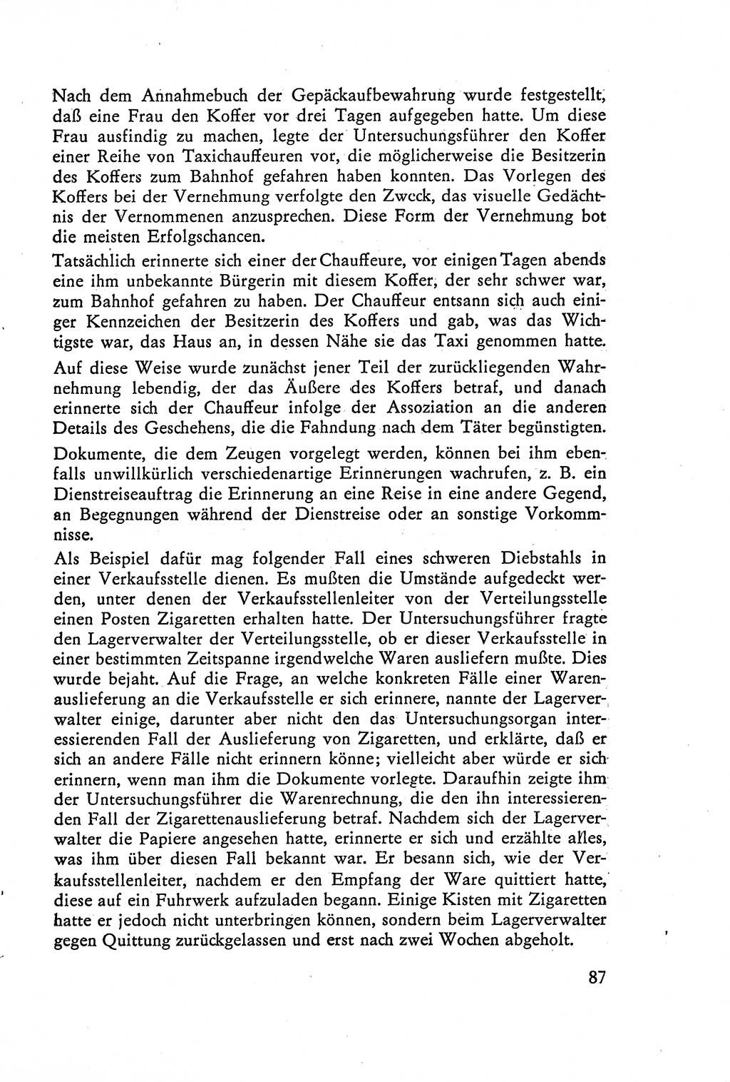 Die Vernehmung [Deutsche Demokratische Republik (DDR)] 1960, Seite 87 (Vern. DDR 1960, S. 87)