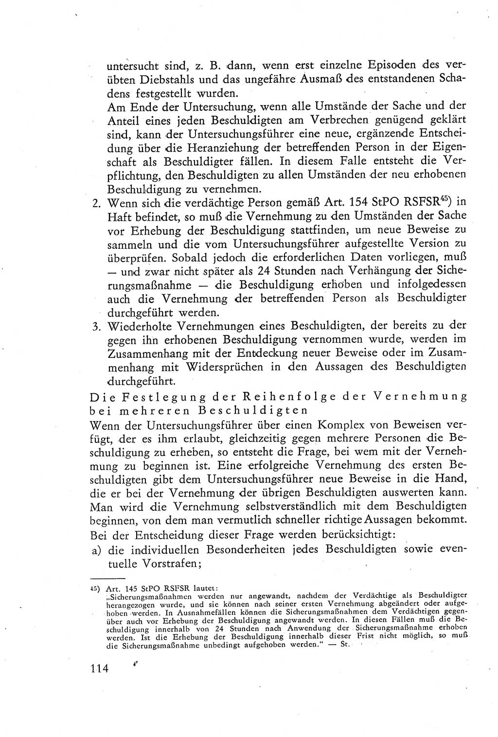 Die Vernehmung [Deutsche Demokratische Republik (DDR)] 1960, Seite 114 (Vern. DDR 1960, S. 114)
