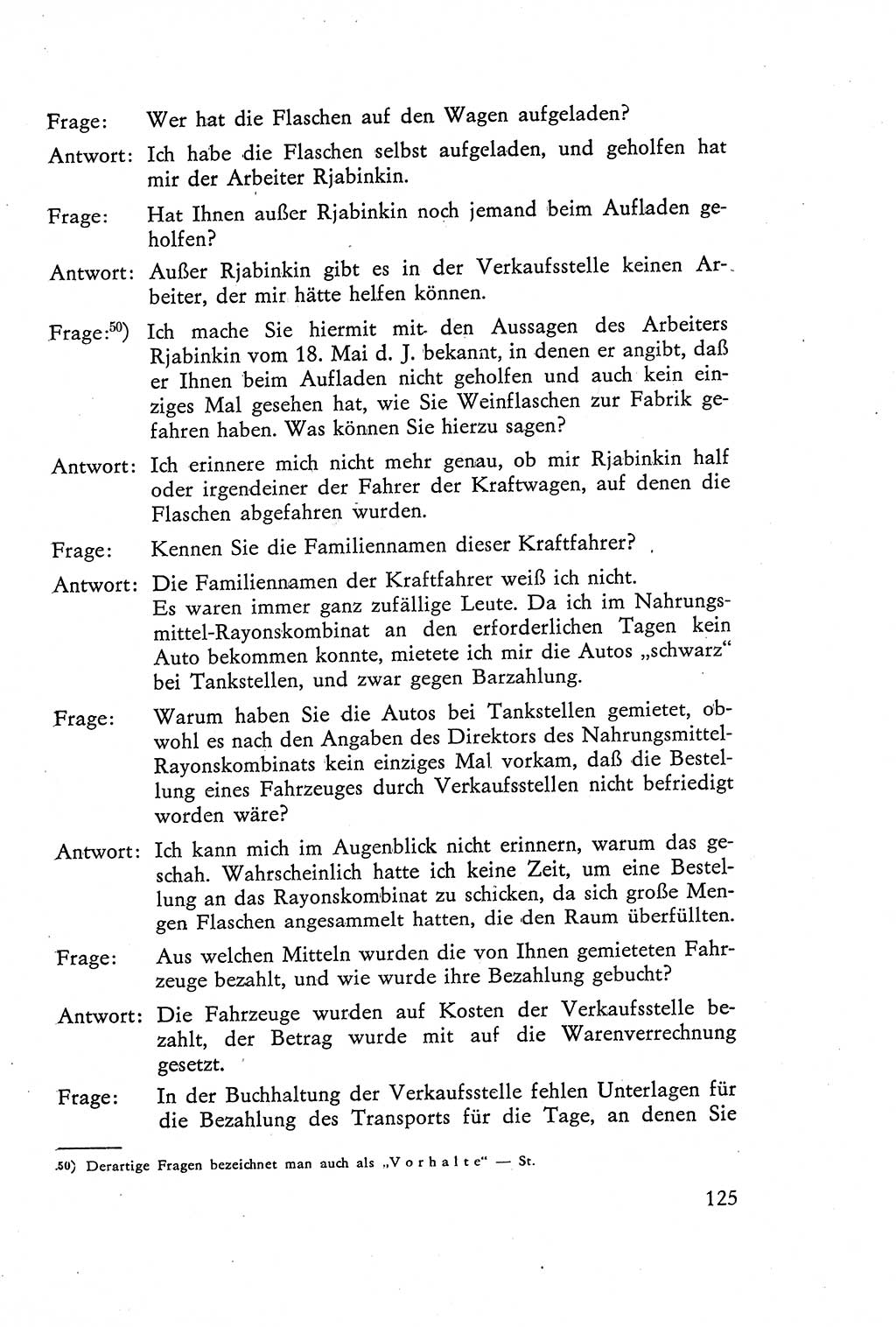 Die Vernehmung [Deutsche Demokratische Republik (DDR)] 1960, Seite 125 (Vern. DDR 1960, S. 125)