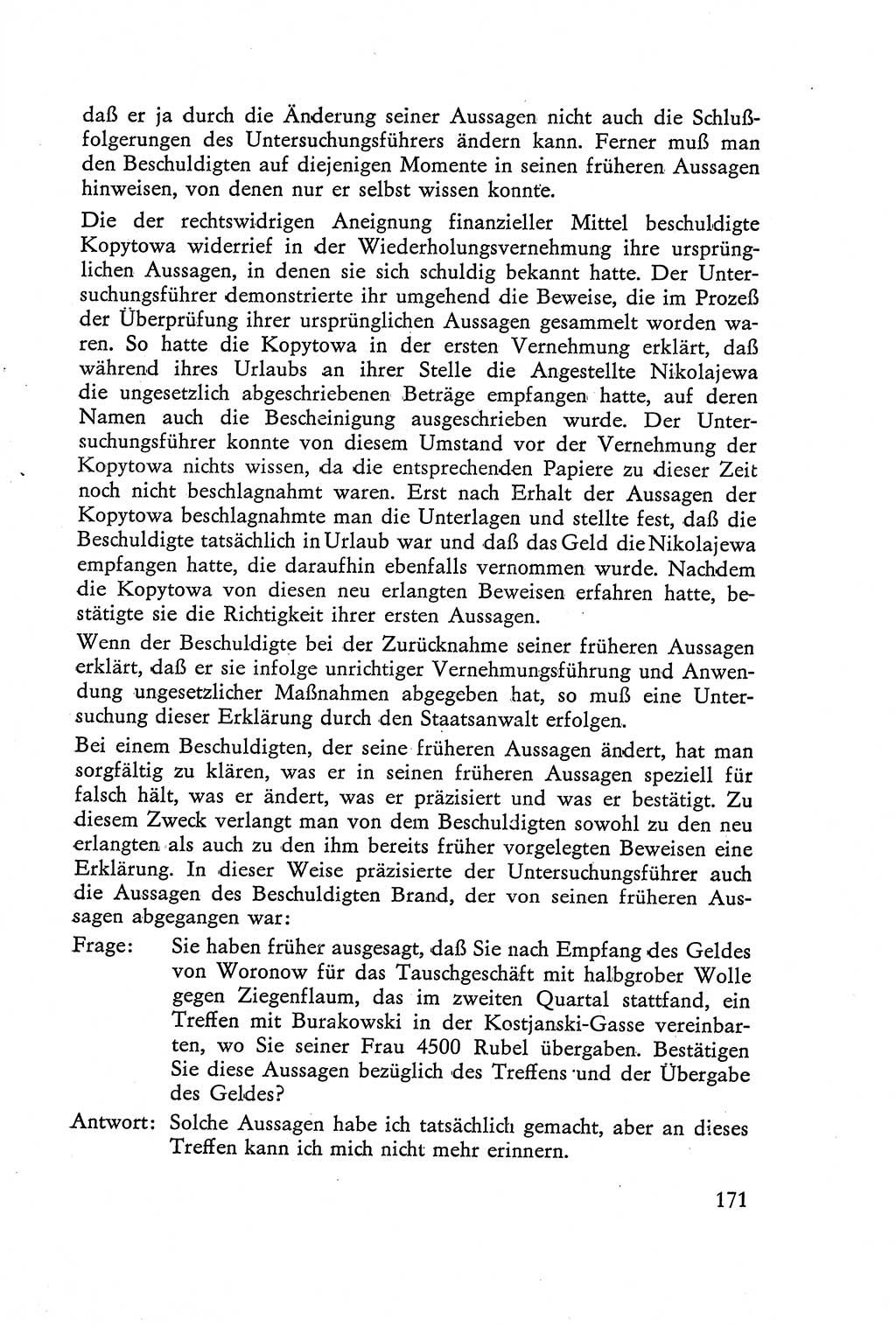 Die Vernehmung [Deutsche Demokratische Republik (DDR)] 1960, Seite 171 (Vern. DDR 1960, S. 171)