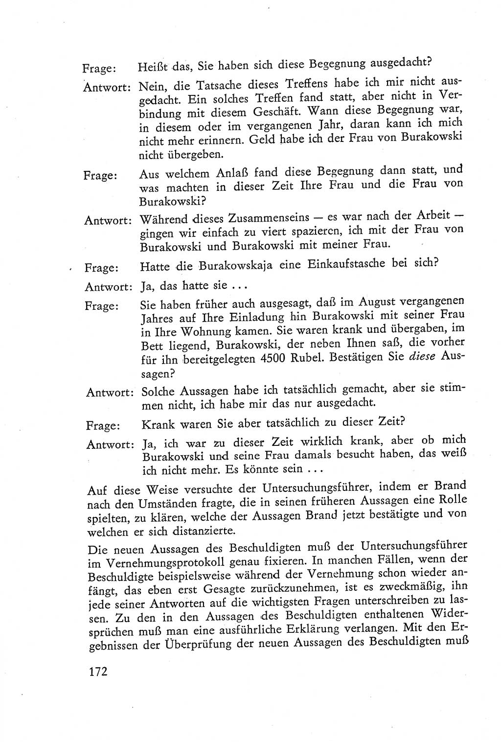 Die Vernehmung [Deutsche Demokratische Republik (DDR)] 1960, Seite 172 (Vern. DDR 1960, S. 172)