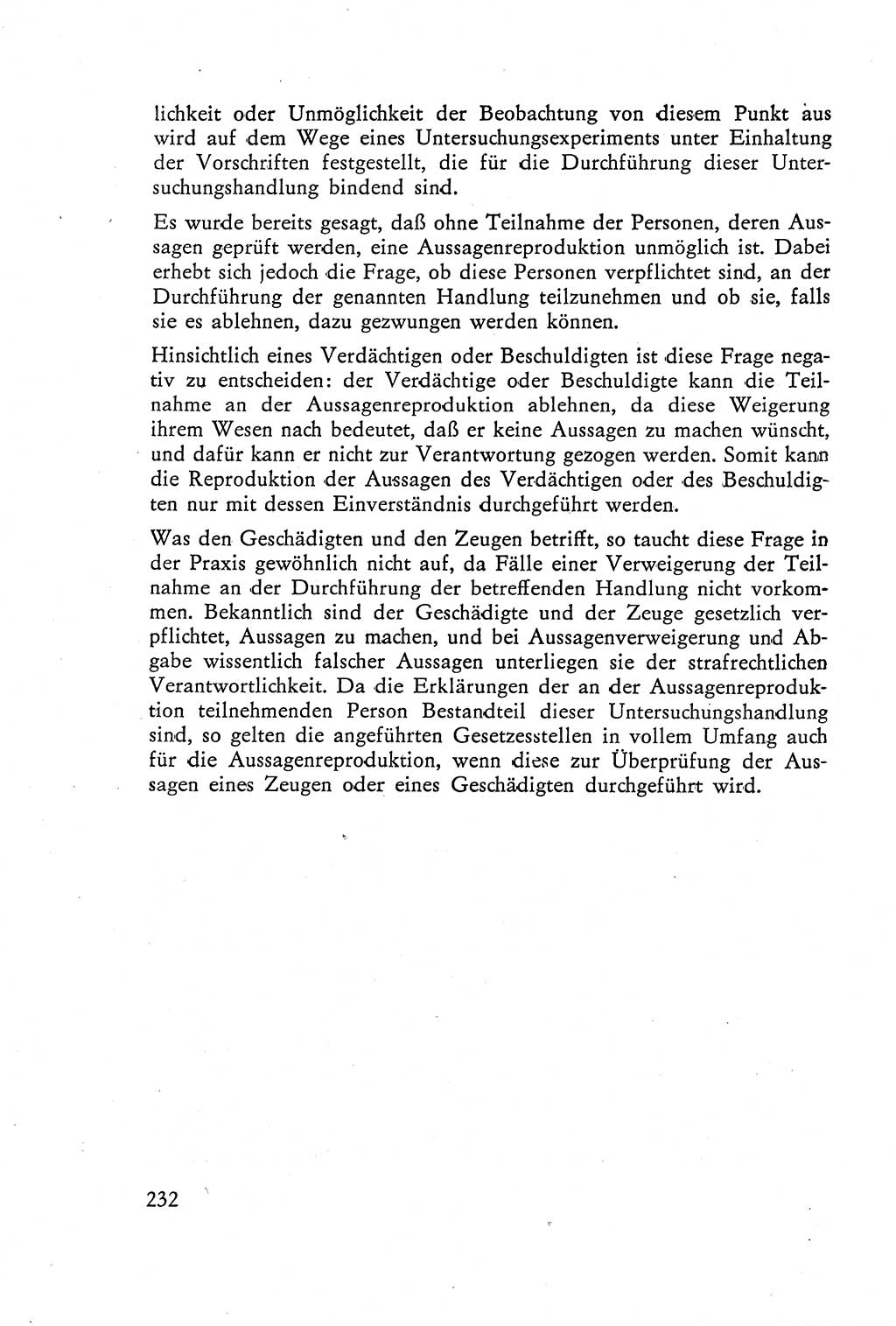 Die Vernehmung [Deutsche Demokratische Republik (DDR)] 1960, Seite 232 (Vern. DDR 1960, S. 232)