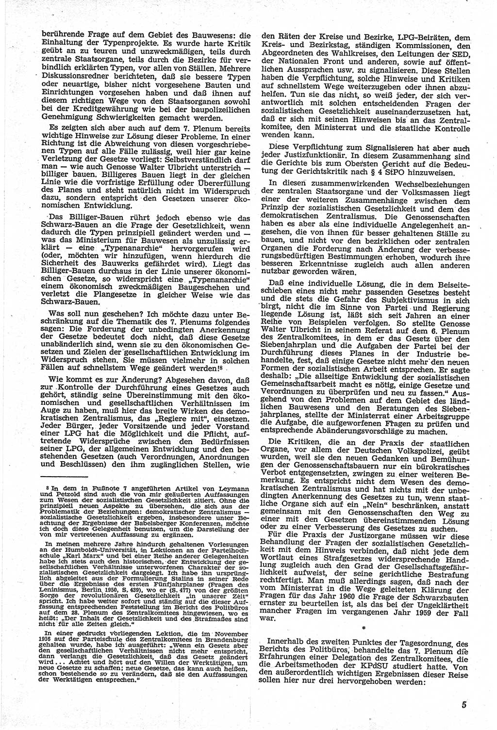 Neue Justiz (NJ), Zeitschrift für Recht und Rechtswissenschaft [Deutsche Demokratische Republik (DDR)], 14. Jahrgang 1960, Seite 5 (NJ DDR 1960, S. 5)