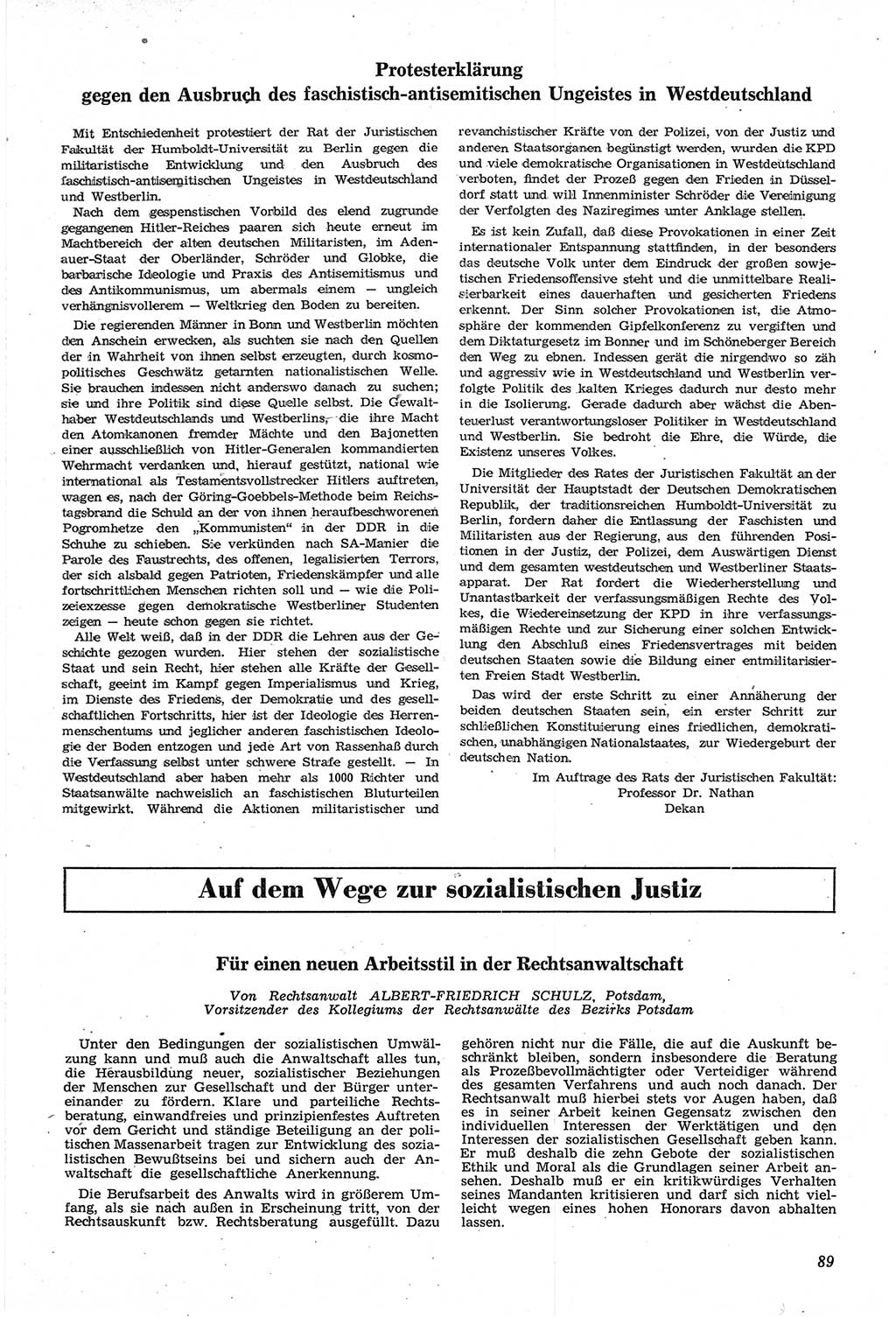 Neue Justiz (NJ), Zeitschrift für Recht und Rechtswissenschaft [Deutsche Demokratische Republik (DDR)], 14. Jahrgang 1960, Seite 89 (NJ DDR 1960, S. 89)