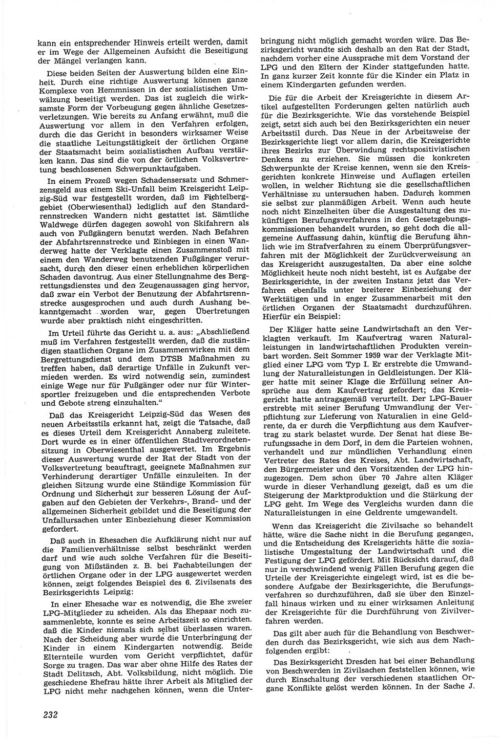 Neue Justiz (NJ), Zeitschrift für Recht und Rechtswissenschaft [Deutsche Demokratische Republik (DDR)], 14. Jahrgang 1960, Seite 232 (NJ DDR 1960, S. 232)