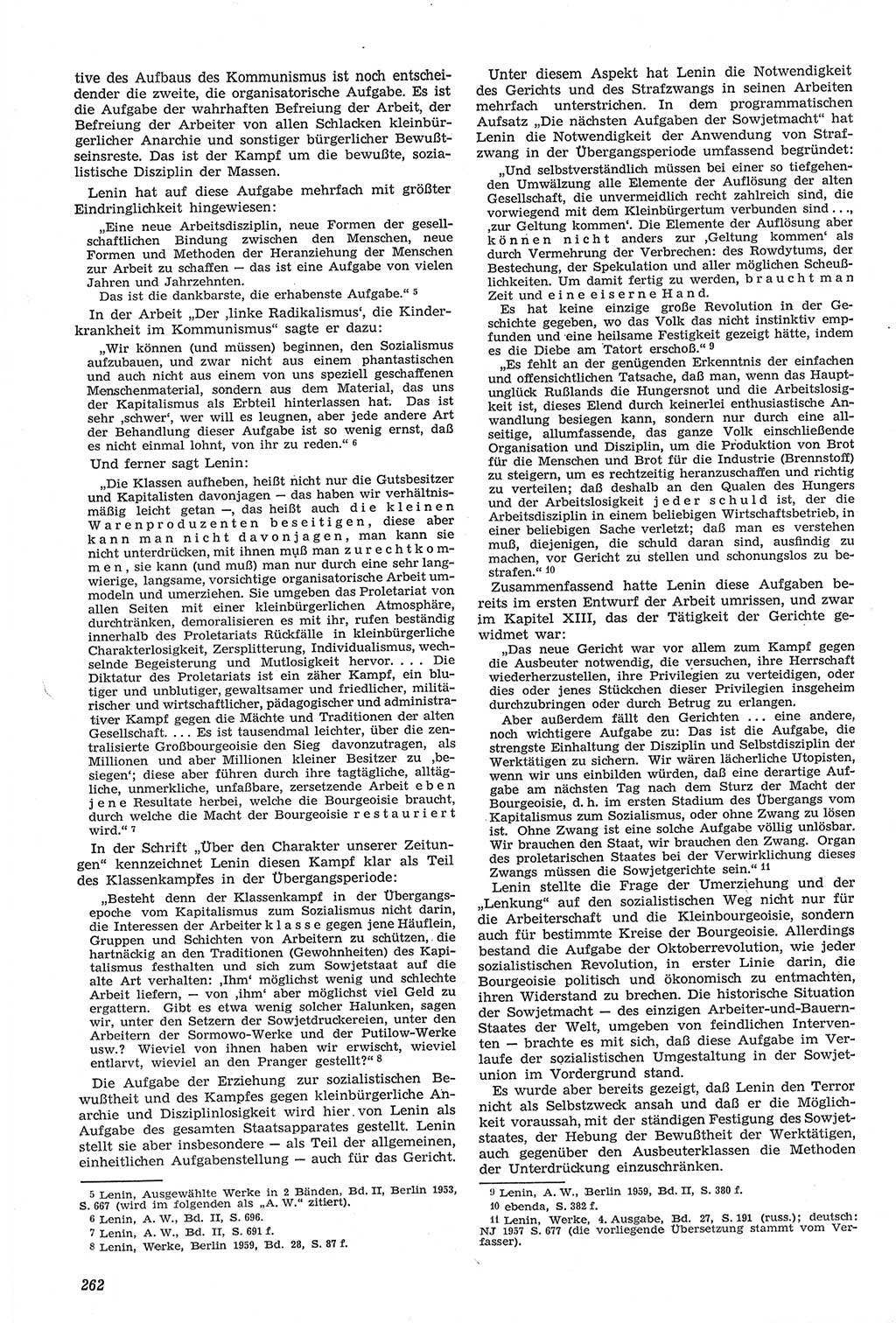 Neue Justiz (NJ), Zeitschrift für Recht und Rechtswissenschaft [Deutsche Demokratische Republik (DDR)], 14. Jahrgang 1960, Seite 262 (NJ DDR 1960, S. 262)