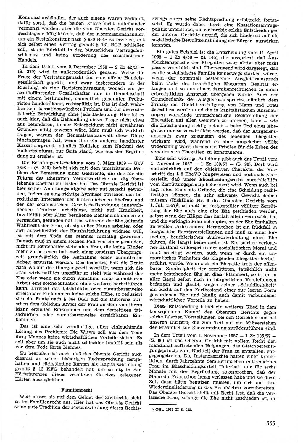 Neue Justiz (NJ), Zeitschrift für Recht und Rechtswissenschaft [Deutsche Demokratische Republik (DDR)], 14. Jahrgang 1960, Seite 305 (NJ DDR 1960, S. 305)