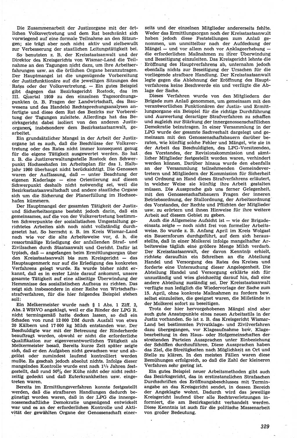 Neue Justiz (NJ), Zeitschrift für Recht und Rechtswissenschaft [Deutsche Demokratische Republik (DDR)], 14. Jahrgang 1960, Seite 329 (NJ DDR 1960, S. 329)