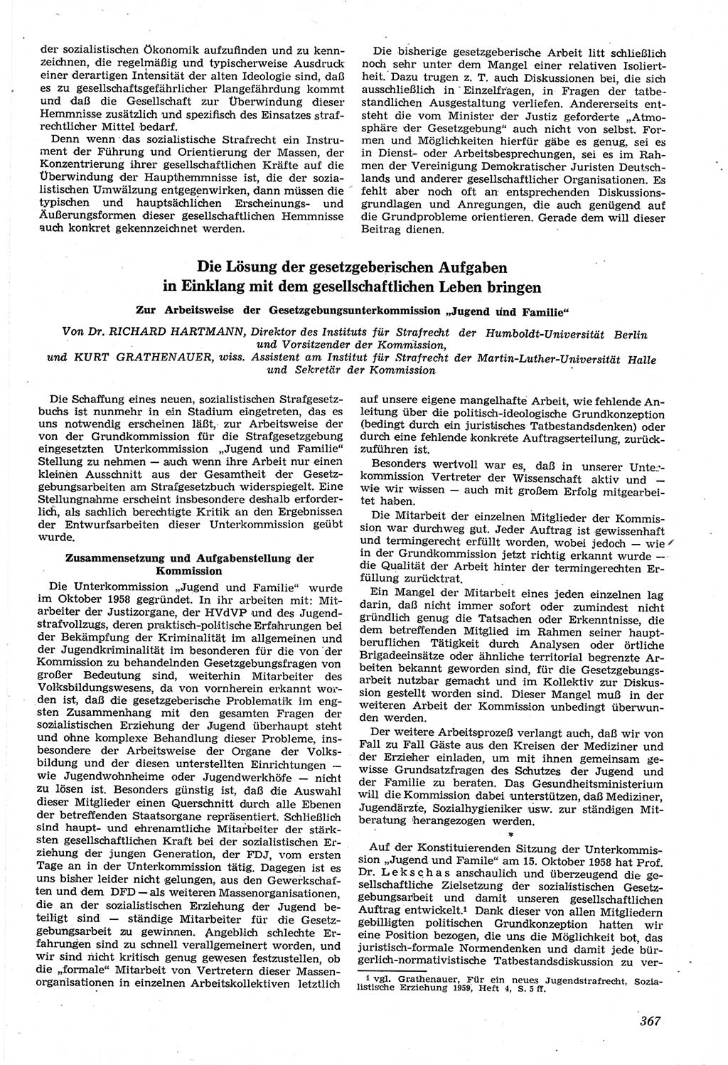 Neue Justiz (NJ), Zeitschrift für Recht und Rechtswissenschaft [Deutsche Demokratische Republik (DDR)], 14. Jahrgang 1960, Seite 367 (NJ DDR 1960, S. 367)