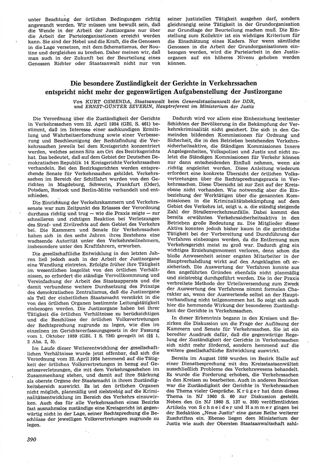 Neue Justiz (NJ), Zeitschrift für Recht und Rechtswissenschaft [Deutsche Demokratische Republik (DDR)], 14. Jahrgang 1960, Seite 390 (NJ DDR 1960, S. 390)