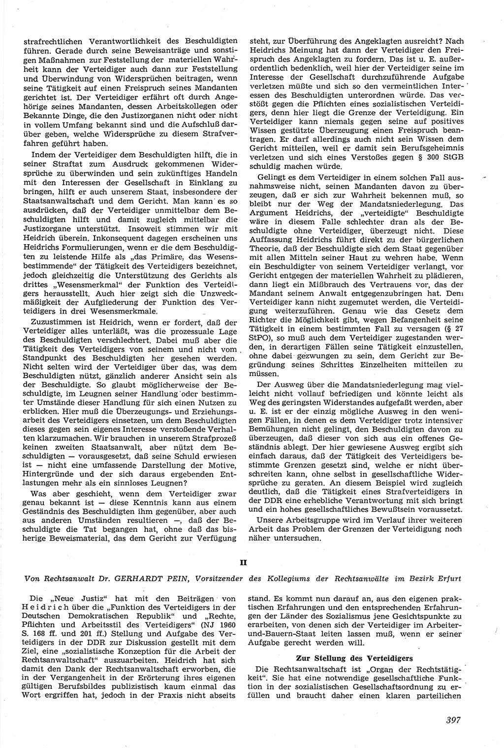 Neue Justiz (NJ), Zeitschrift für Recht und Rechtswissenschaft [Deutsche Demokratische Republik (DDR)], 14. Jahrgang 1960, Seite 397 (NJ DDR 1960, S. 397)