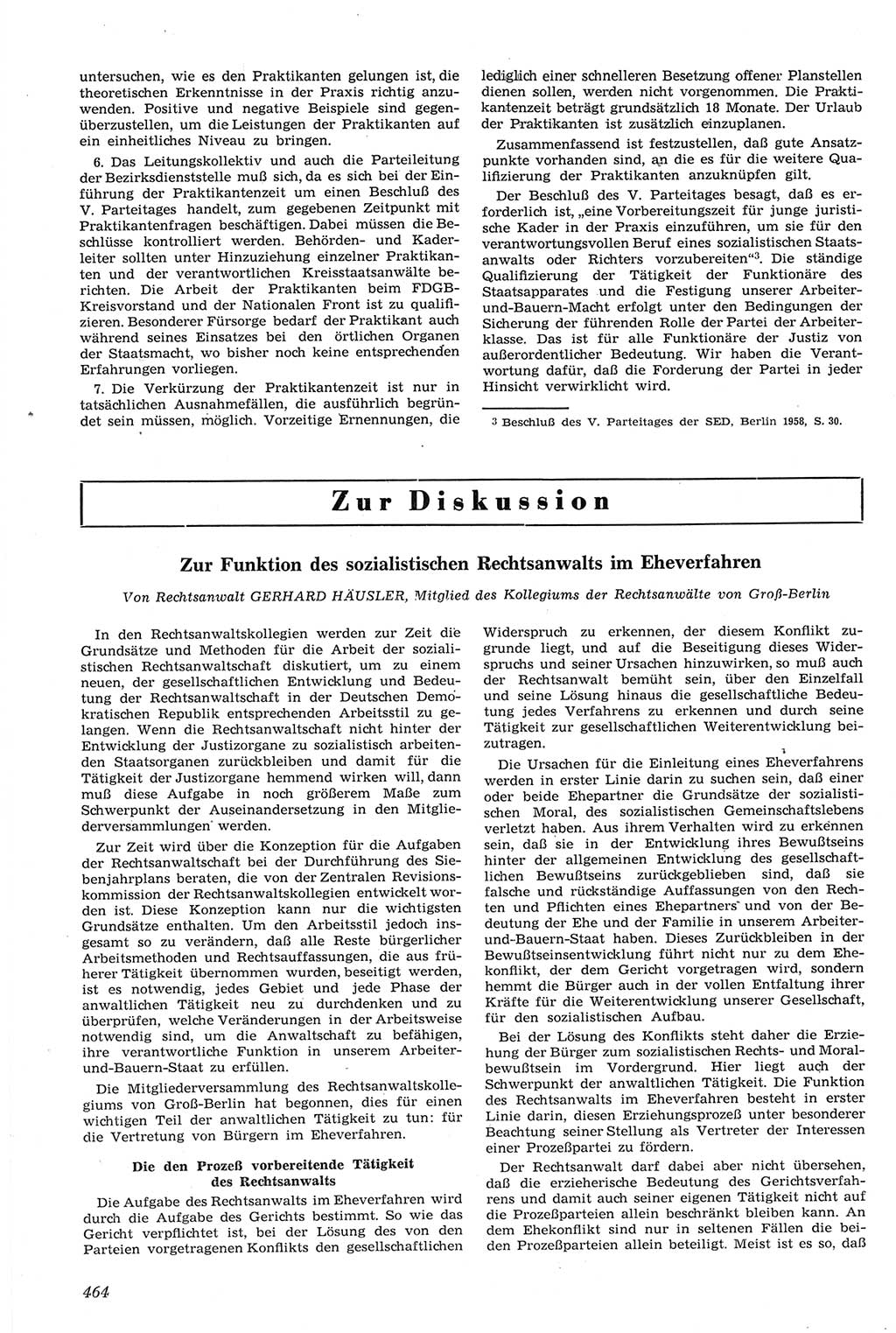 Neue Justiz (NJ), Zeitschrift für Recht und Rechtswissenschaft [Deutsche Demokratische Republik (DDR)], 14. Jahrgang 1960, Seite 464 (NJ DDR 1960, S. 464)