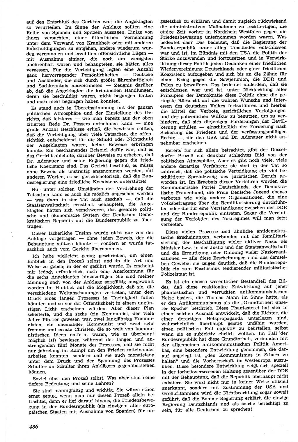 Neue Justiz (NJ), Zeitschrift für Recht und Rechtswissenschaft [Deutsche Demokratische Republik (DDR)], 14. Jahrgang 1960, Seite 486 (NJ DDR 1960, S. 486)
