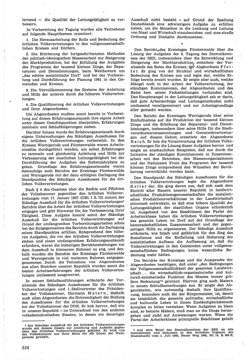 Neue Justiz (NJ), Zeitschrift für Recht und Rechtswissenschaft [Deutsche Demokratische Republik (DDR)], 14. Jahrgang 1960, Seite 534 (NJ DDR 1960, S. 534)