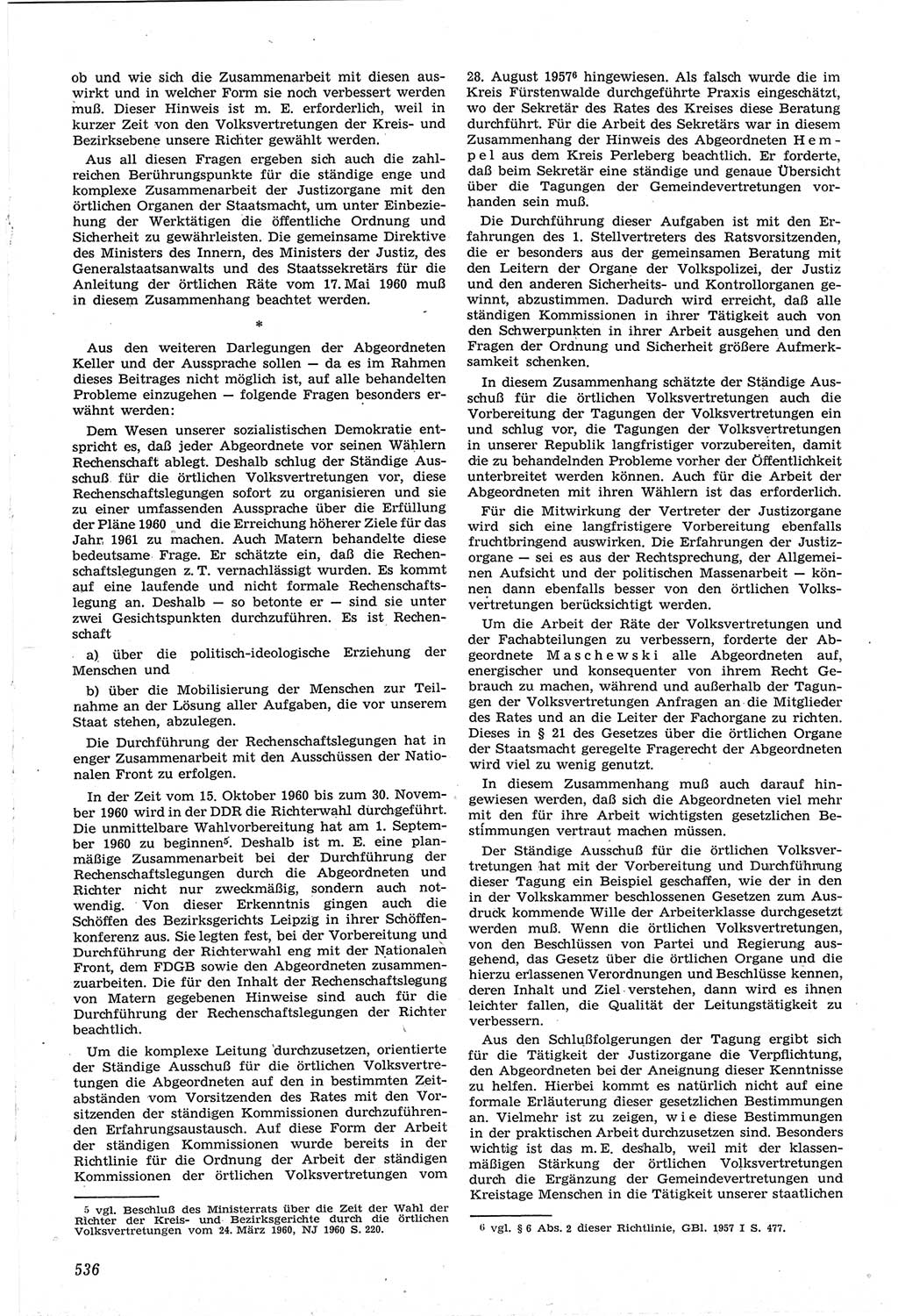 Neue Justiz (NJ), Zeitschrift für Recht und Rechtswissenschaft [Deutsche Demokratische Republik (DDR)], 14. Jahrgang 1960, Seite 536 (NJ DDR 1960, S. 536)