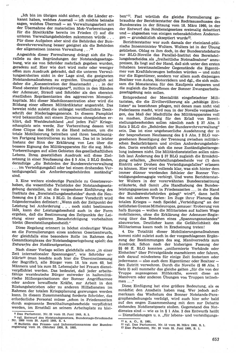 Neue Justiz (NJ), Zeitschrift für Recht und Rechtswissenschaft [Deutsche Demokratische Republik (DDR)], 14. Jahrgang 1960, Seite 653 (NJ DDR 1960, S. 653)