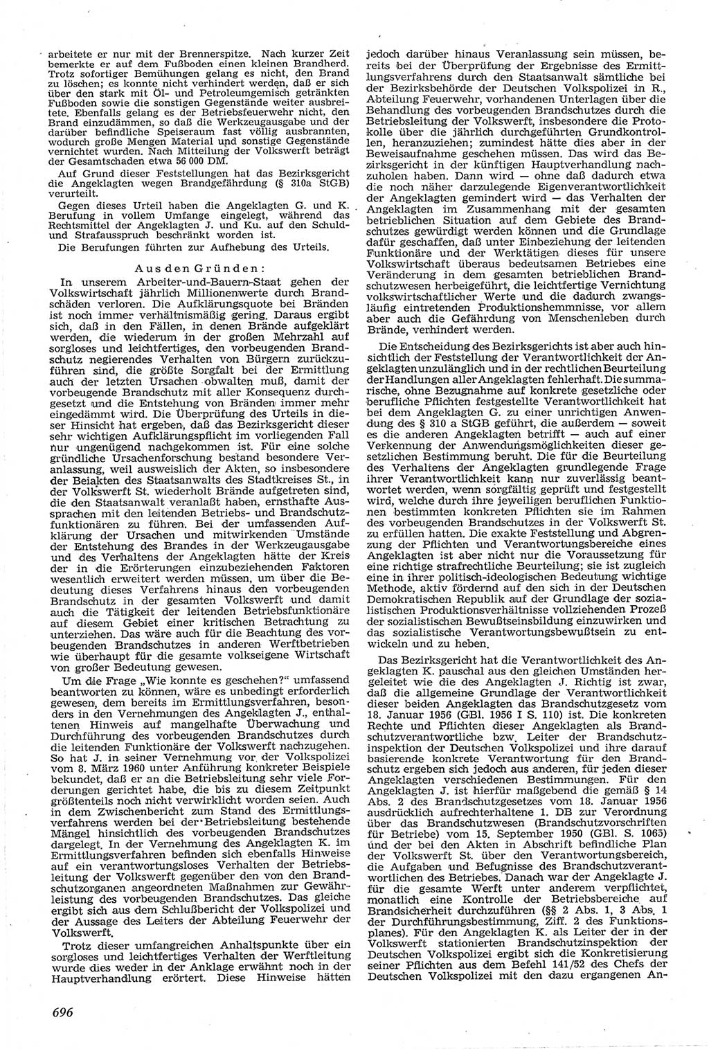 Neue Justiz (NJ), Zeitschrift für Recht und Rechtswissenschaft [Deutsche Demokratische Republik (DDR)], 14. Jahrgang 1960, Seite 696 (NJ DDR 1960, S. 696)