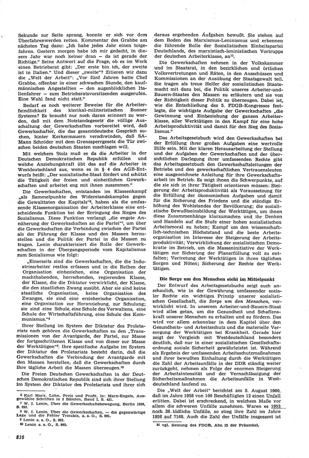 Neue Justiz (NJ), Zeitschrift für Recht und Rechtswissenschaft [Deutsche Demokratische Republik (DDR)], 14. Jahrgang 1960, Seite 816 (NJ DDR 1960, S. 816)