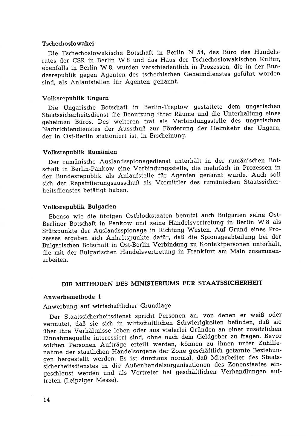 Berlin-Lichtenberg Normannenstraße 22, Agentenzentrale SSD [Staatssicherheitsdienst Deutsche Demokratische Republik (DDR)] 1961, Seite 14 (SSD DDR UfJ BRD 1961, S. 14)