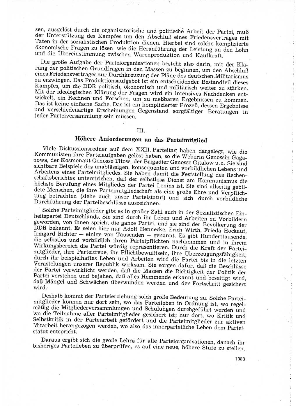 Neuer Weg (NW), Organ des Zentralkomitees (ZK) der SED (Sozialistische Einheitspartei Deutschlands) für Fragen des Parteilebens, 16. Jahrgang [Deutsche Demokratische Republik (DDR)] 1961, Seite 1083 (NW ZK SED DDR 1961, S. 1083)