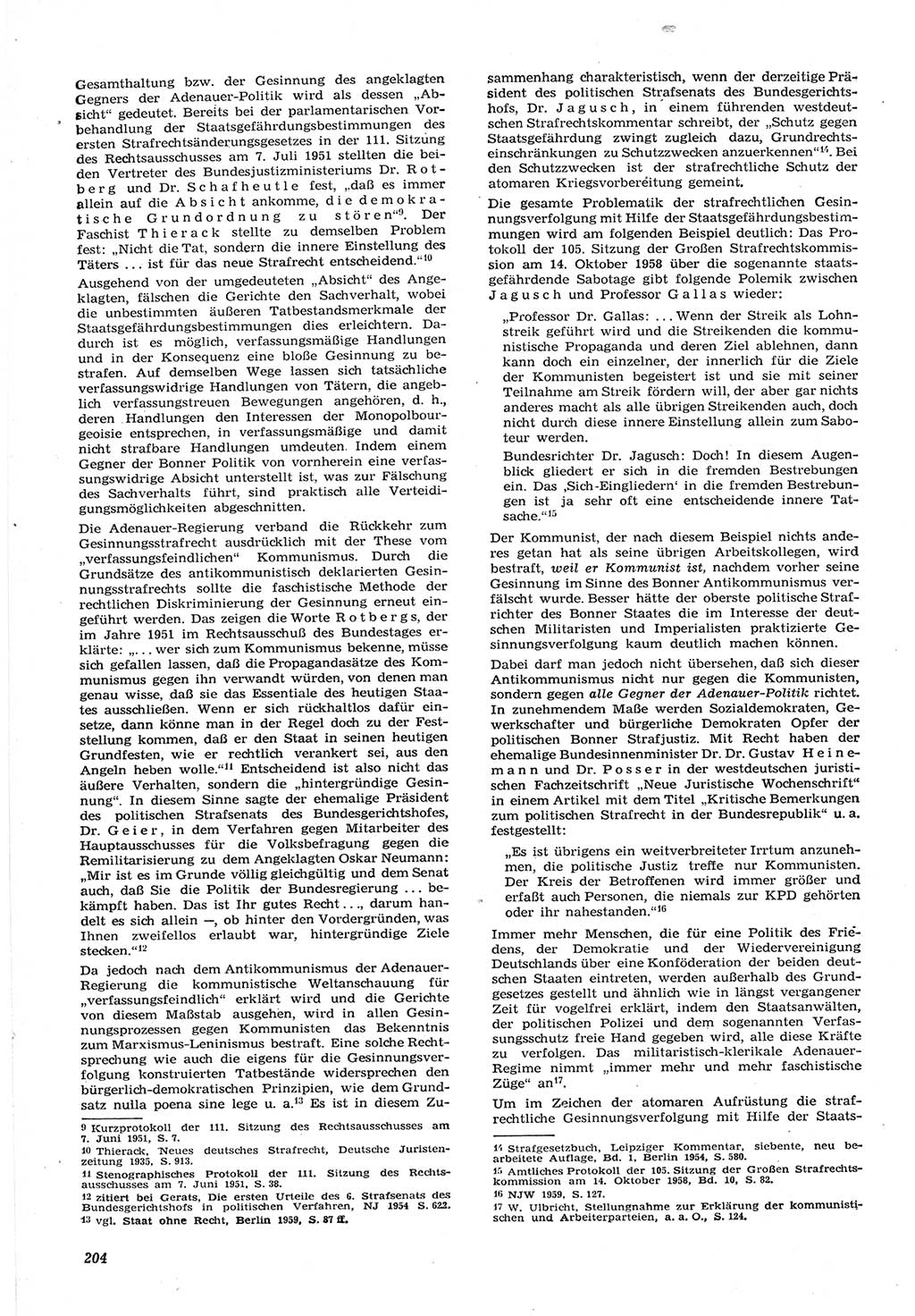 Neue Justiz (NJ), Zeitschrift für Recht und Rechtswissenschaft [Deutsche Demokratische Republik (DDR)], 15. Jahrgang 1961, Seite 204 (NJ DDR 1961, S. 204)