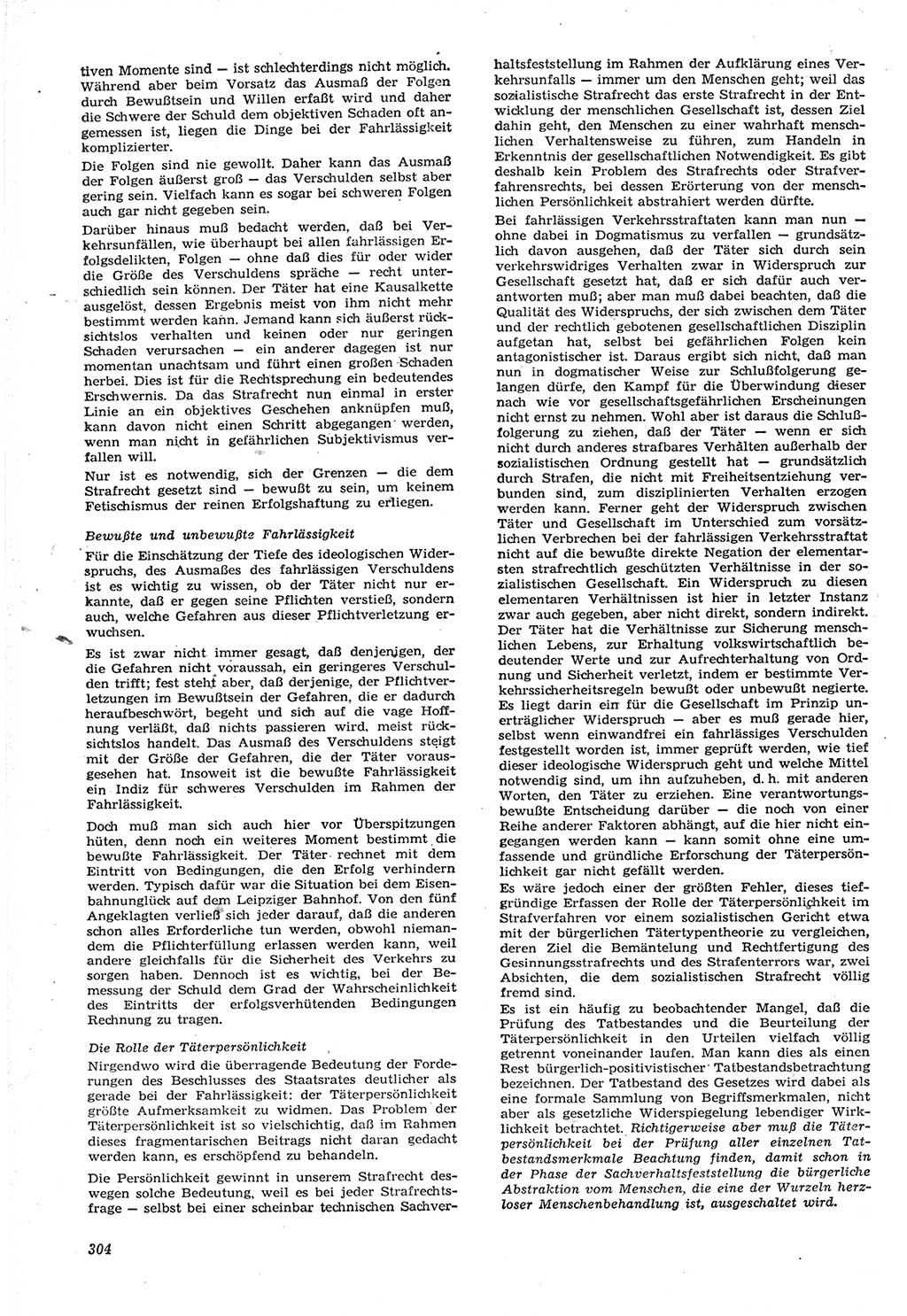 Neue Justiz (NJ), Zeitschrift für Recht und Rechtswissenschaft [Deutsche Demokratische Republik (DDR)], 15. Jahrgang 1961, Seite 304 (NJ DDR 1961, S. 304)