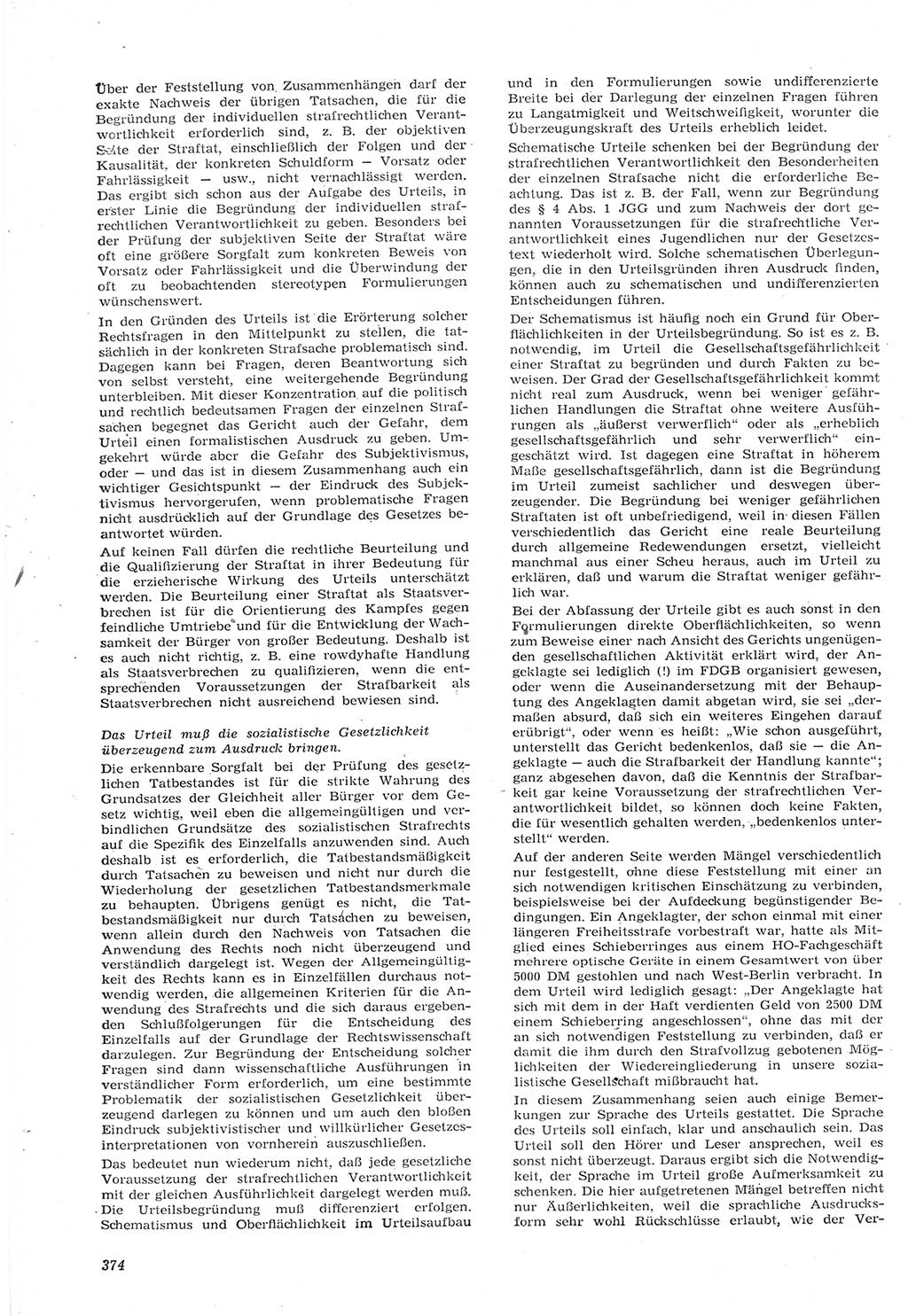 Neue Justiz (NJ), Zeitschrift für Recht und Rechtswissenschaft [Deutsche Demokratische Republik (DDR)], 15. Jahrgang 1961, Seite 374 (NJ DDR 1961, S. 374)