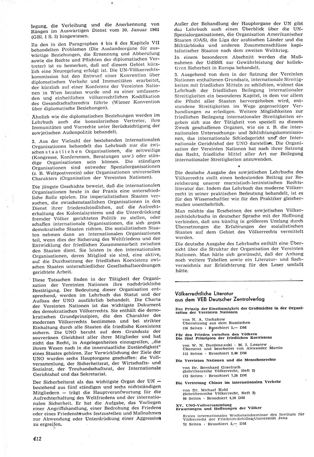 Neue Justiz (NJ), Zeitschrift für Recht und Rechtswissenschaft [Deutsche Demokratische Republik (DDR)], 15. Jahrgang 1961, Seite 412 (NJ DDR 1961, S. 412)