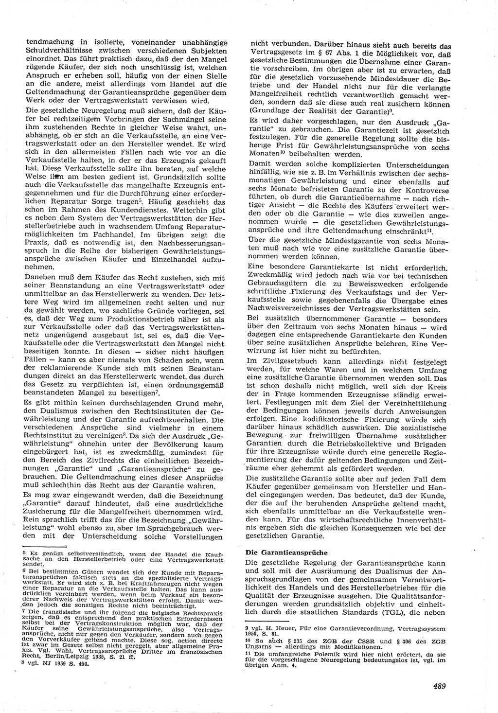 Neue Justiz (NJ), Zeitschrift für Recht und Rechtswissenschaft [Deutsche Demokratische Republik (DDR)], 15. Jahrgang 1961, Seite 489 (NJ DDR 1961, S. 489)