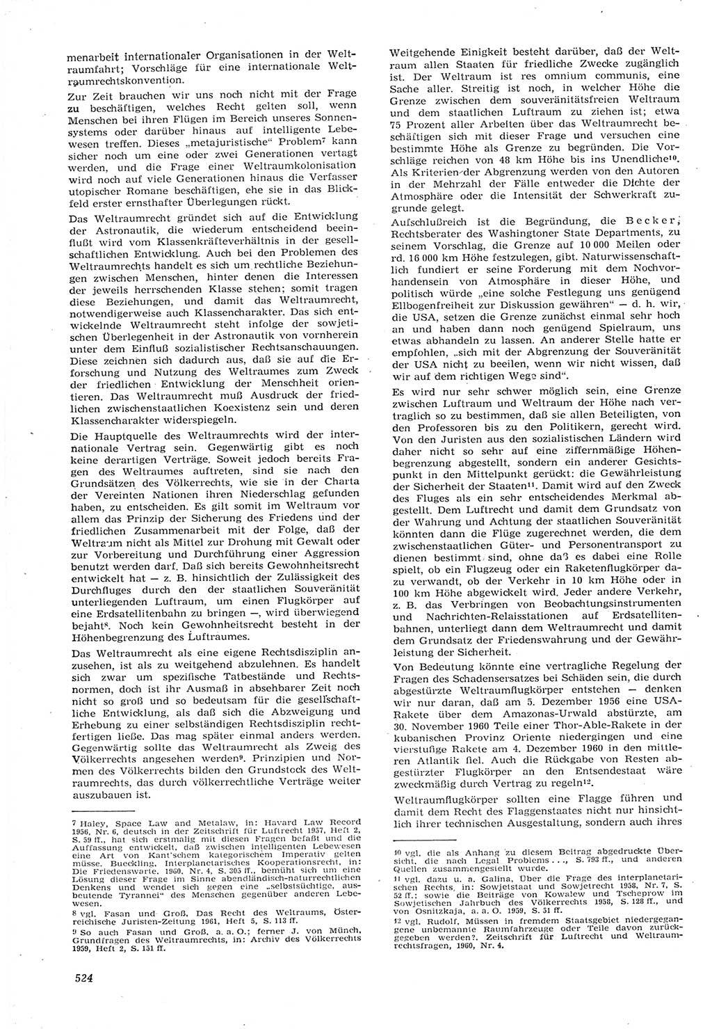 Neue Justiz (NJ), Zeitschrift für Recht und Rechtswissenschaft [Deutsche Demokratische Republik (DDR)], 15. Jahrgang 1961, Seite 524 (NJ DDR 1961, S. 524)