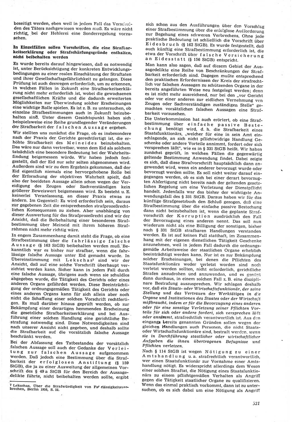 Neue Justiz (NJ), Zeitschrift für Recht und Rechtswissenschaft [Deutsche Demokratische Republik (DDR)], 15. Jahrgang 1961, Seite 531 (NJ DDR 1961, S. 531)