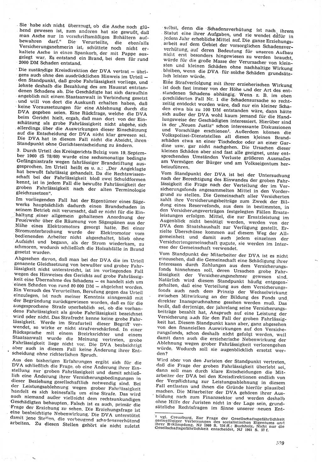 Neue Justiz (NJ), Zeitschrift für Recht und Rechtswissenschaft [Deutsche Demokratische Republik (DDR)], 15. Jahrgang 1961, Seite 539 (NJ DDR 1961, S. 539)